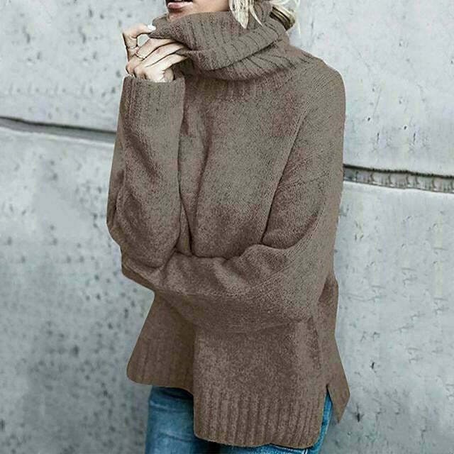 Damen Strickpullover Übergröße Rollkragen Herbstmodell