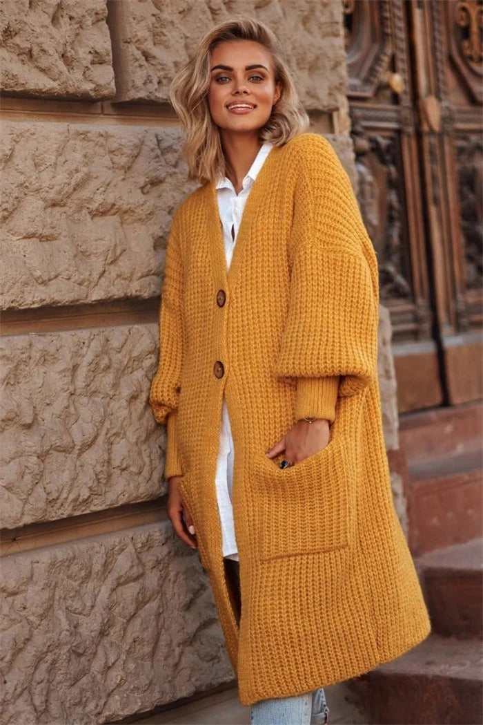 Große Strickjacke Damen Oversized Lang