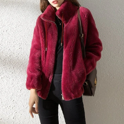 Praktische Fleecejacke Übergröße Wendbar Reißverschluss