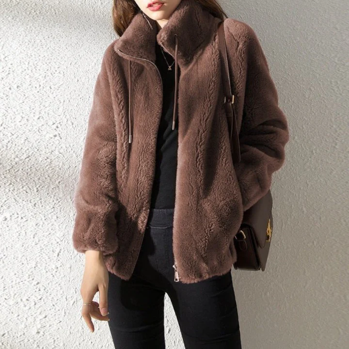Praktische Fleecejacke Übergröße Wendbar Reißverschluss