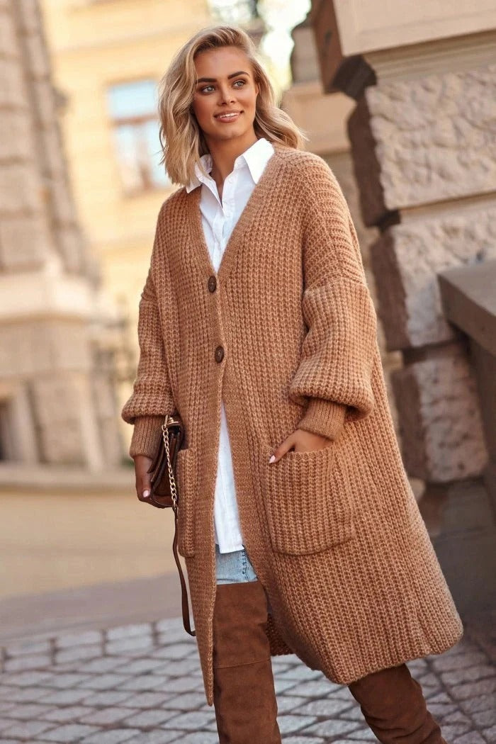 Große Strickjacke Damen Oversized Lang