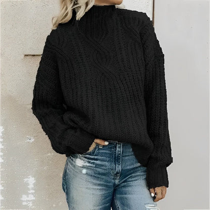 Übergröße Wollmischung Pullover Kabelstrick Komfort Raglan