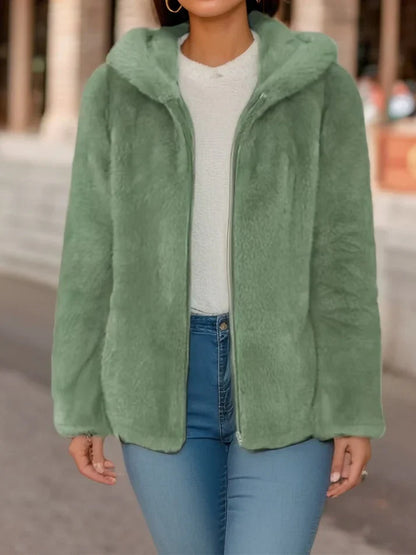 Selina - Fleece Sweatjacke Kapuze Warm