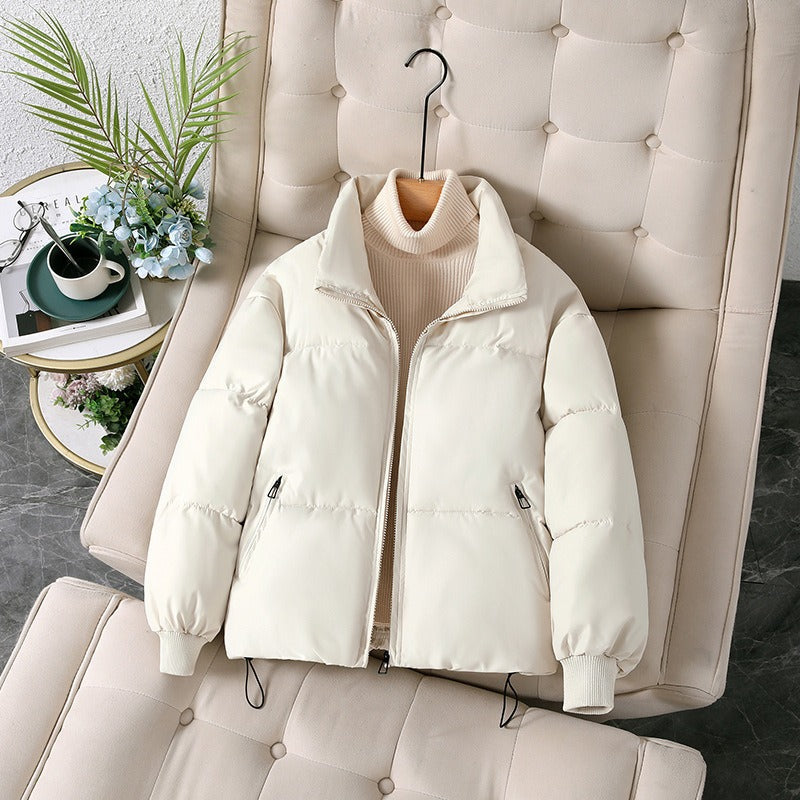 Übergröße Pufferjacke Steppdesign Stehkragen