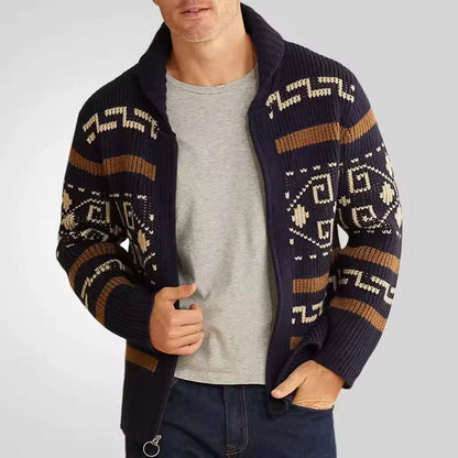 Wollcardigan Herren Modern mit Reißverschluss - IdealeKleiden