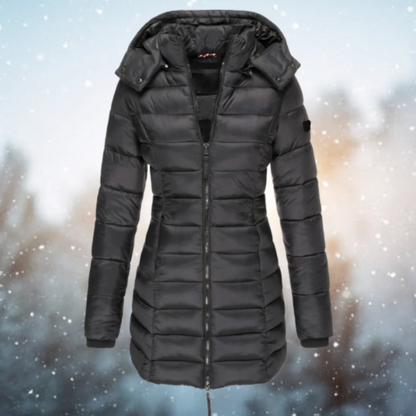 Warme Pufferjacke Damen - Fitted Design - Wasserfest - Abnehmbare Kapuze