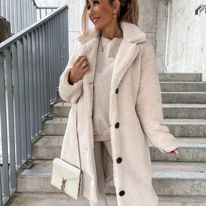 Oversized Mantel Weiches Faux-Fell Lang