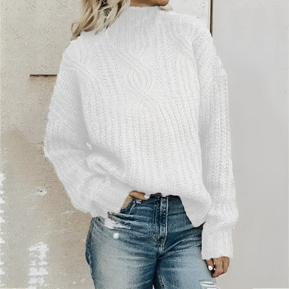 Große Damenkleid Wollmix Oversized Kabelstrick - IdealeKleiden
