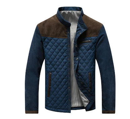 Stilvolle Steppjacke mit Wildleder und Hochkragen