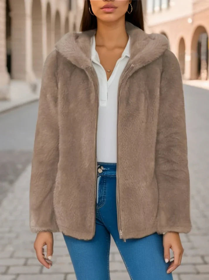 Selina - Fleece Sweatjacke Kapuze Warm