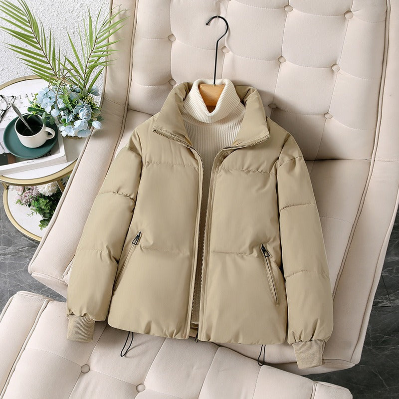 Übergröße Pufferjacke Steppdesign Stehkragen