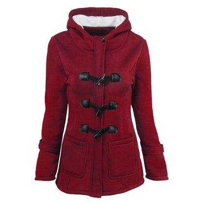 Stylischer Wintermantel mit Kapuze und Taillierte Passform