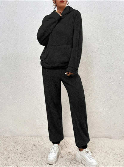 Bequeme Lounge-Satz Teddy-Fleece Kapuzenjacke