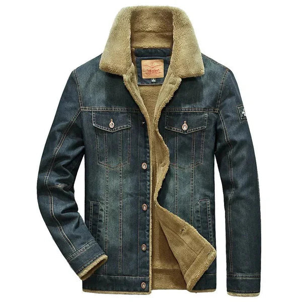 Felix - Warme Denimjacke mit Knöpfen und Brusttaschen