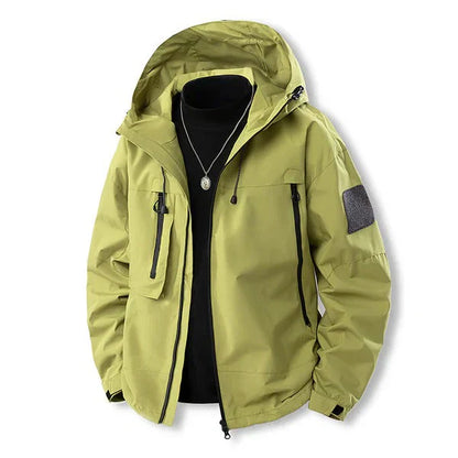 Wasserdichte Outdoor-Jacke Kapuze und Reißverschluss-Taschen