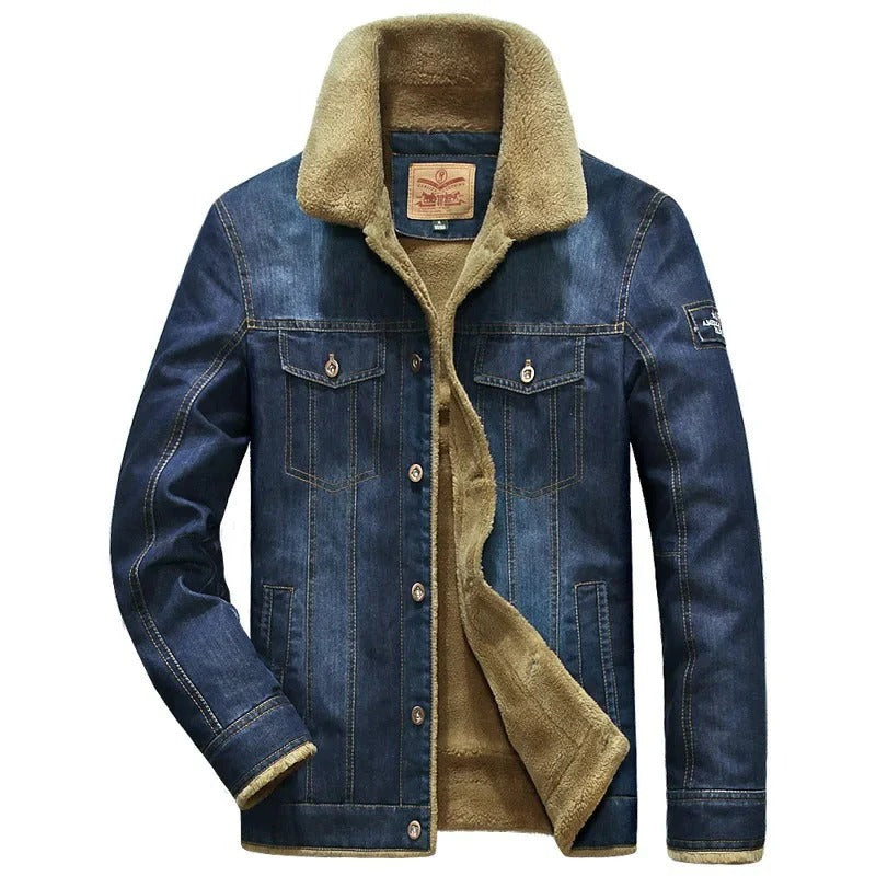 Modische Denimjacke Gefüttert Mit Kunstfell - IdealeKleiden