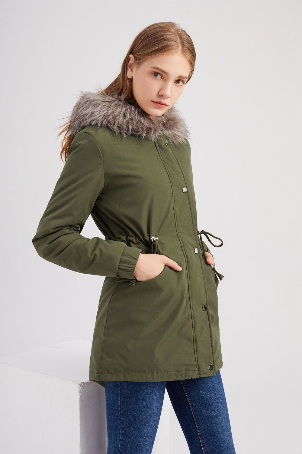 Warme Parka Mittel Länge Damen Mantel