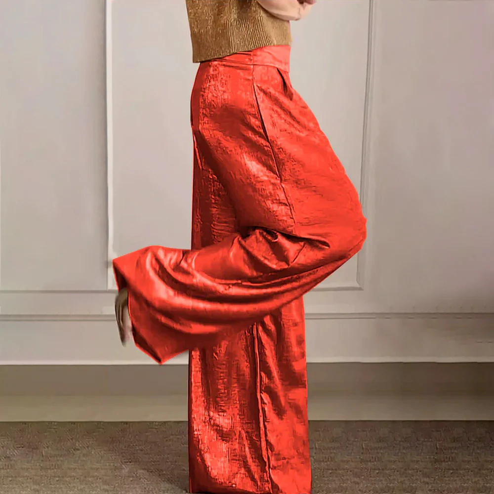 Elegante Maxikleid Hohe Taille Seidig Leicht