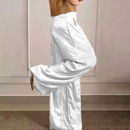 Elegante Maxikleid Hohe Taille Seidig Leicht