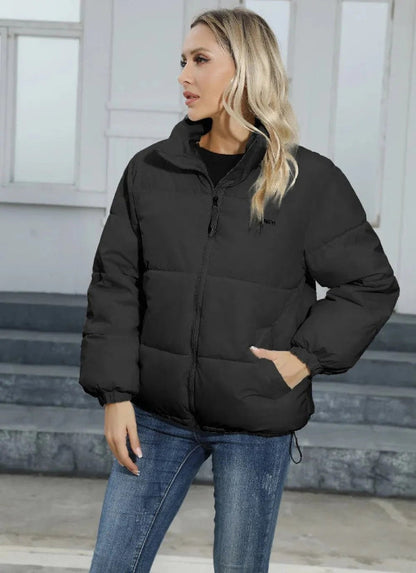 Modische Jacke Lässig Stehkragen Reißverschluss
