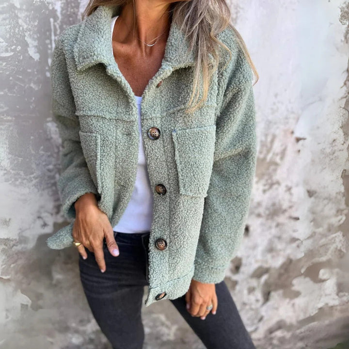 Winter Mantel Damen Lockere Passform Wollig