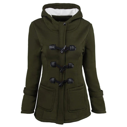 Stylischer Wintermantel mit Kapuze und Taillierte Passform