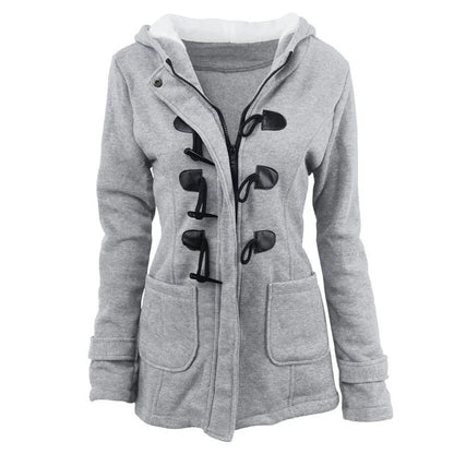 Stylischer Wintermantel mit Kapuze und Taillierte Passform