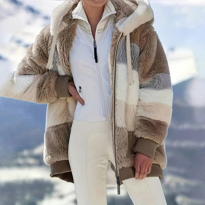 Große Fleecejacke Oversized Kapuze Warm