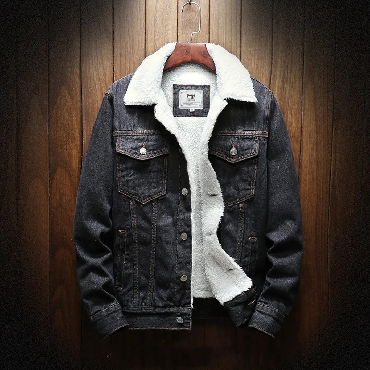 Herren Jeansjacke Warm Fleece-Innenfutter