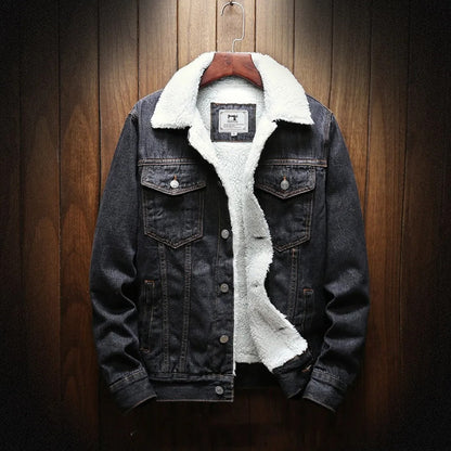 Herren Jeansjacke Warm Fleece-Innenfutter