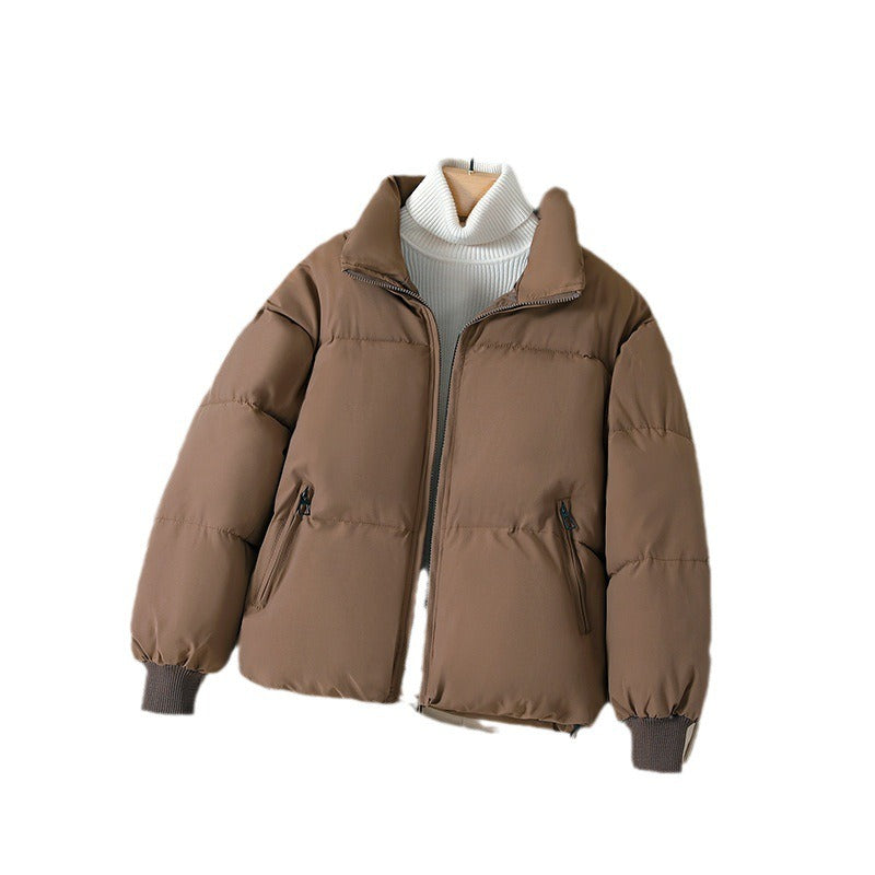 Übergröße Pufferjacke Steppdesign Stehkragen