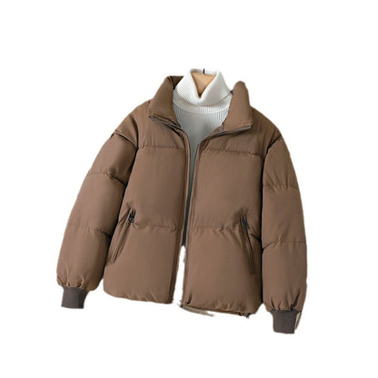 Übergröße Pufferjacke Steppdesign Stehkragen
