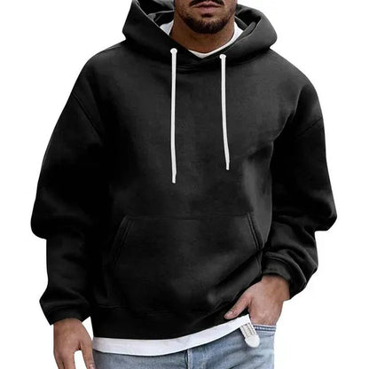 Bequeme Herren-Hoodie Übergröße Weich Baumwolle Känguru-Tasche Kapuze