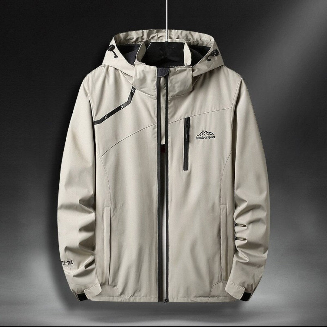 Wasserdichte Herrenregenjacke Kapuze
