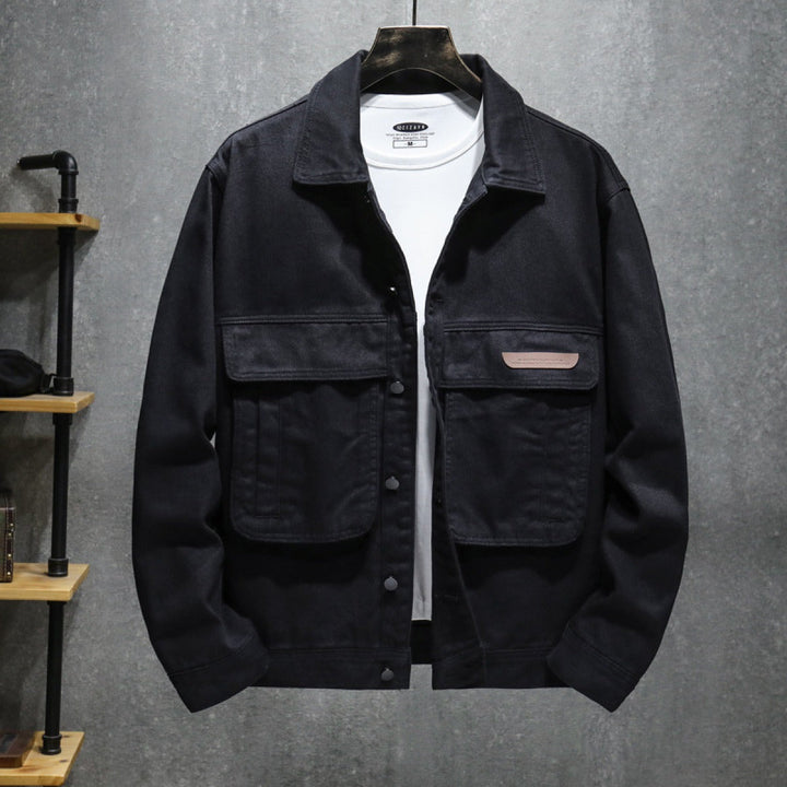 Praktische Herrenjacke Schwarz mit vielen Taschen