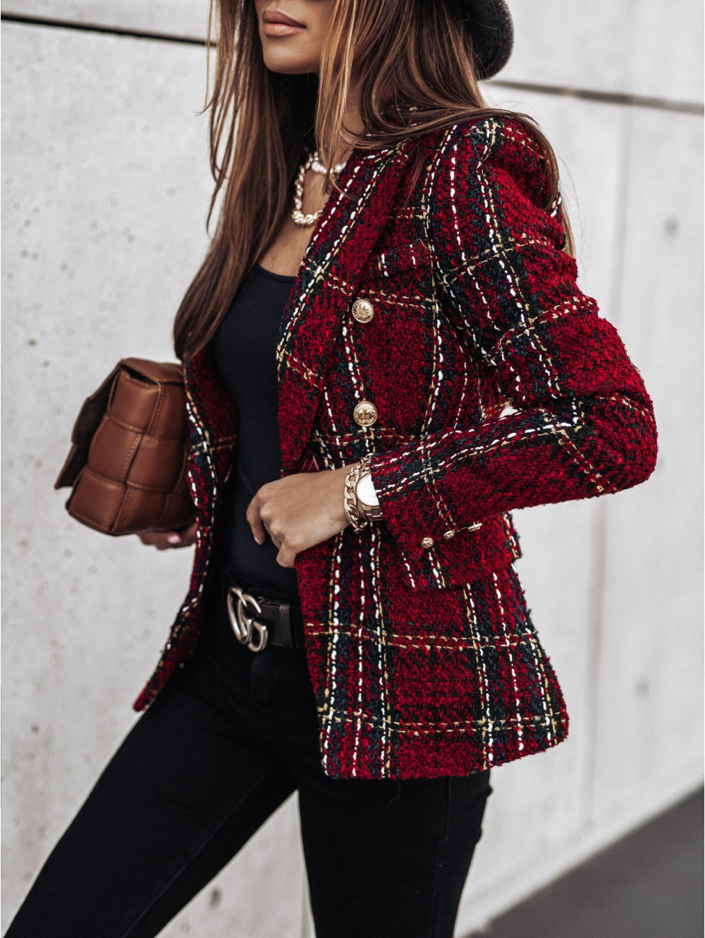 Eleganter Blazer Damen Taillierte Passform Puffärmel