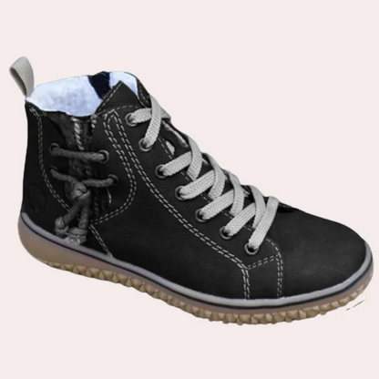 Damenschuh Stiefel Glattes Leder Schnürung