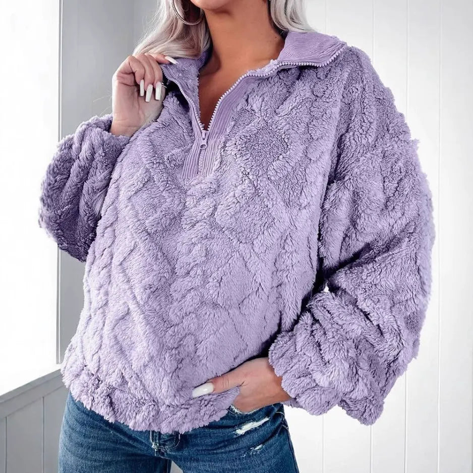 Damen Pullover Sweatshirt Lockere Passform Lange Ärmel