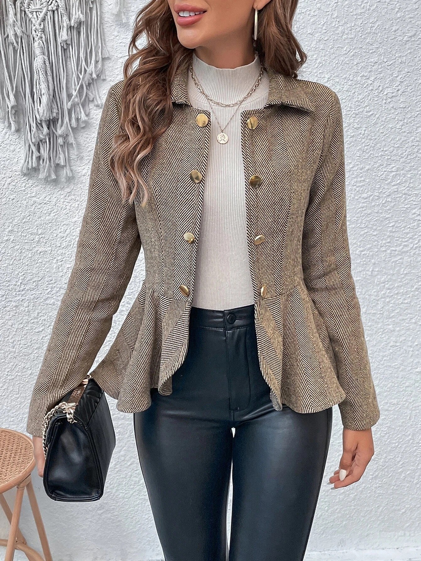 Eleganter Blazer Damen Slim Fit Büro Look