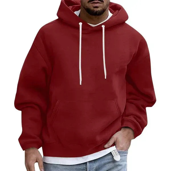 Bequeme Herren-Hoodie Übergröße Weich Baumwolle Känguru-Tasche Kapuze