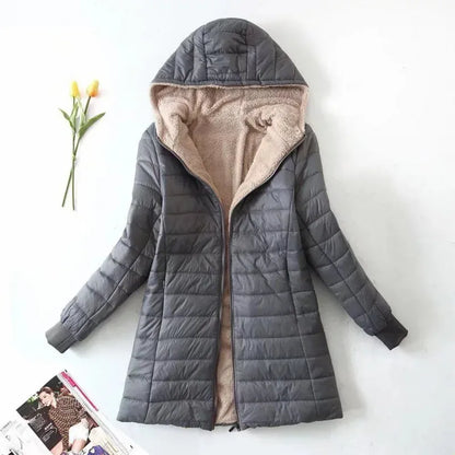 Warmes Winterkleid Fleecefutter Kapuze
