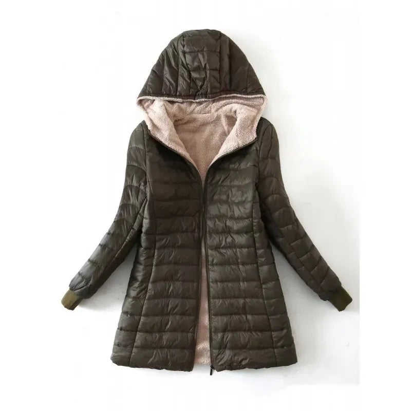 Warmes Winterkleid Fleecefutter Kapuze