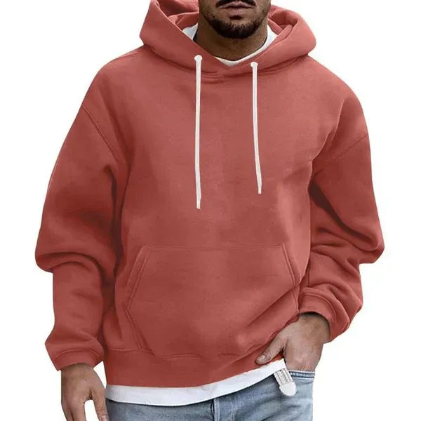 Bequeme Herren-Hoodie Übergröße Weich Baumwolle Känguru-Tasche Kapuze