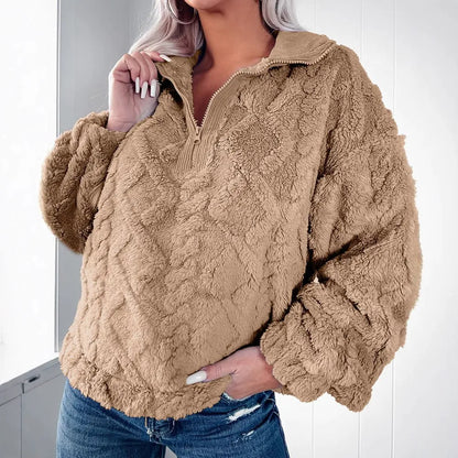 Damen Pullover Sweatshirt Lockere Passform Lange Ärmel