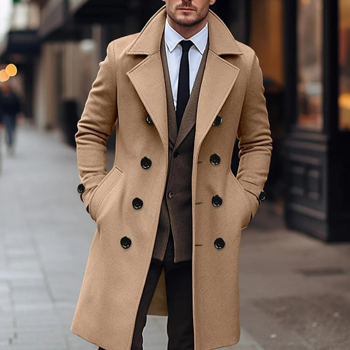 Herren Wollmantel Russell Warm Elegant