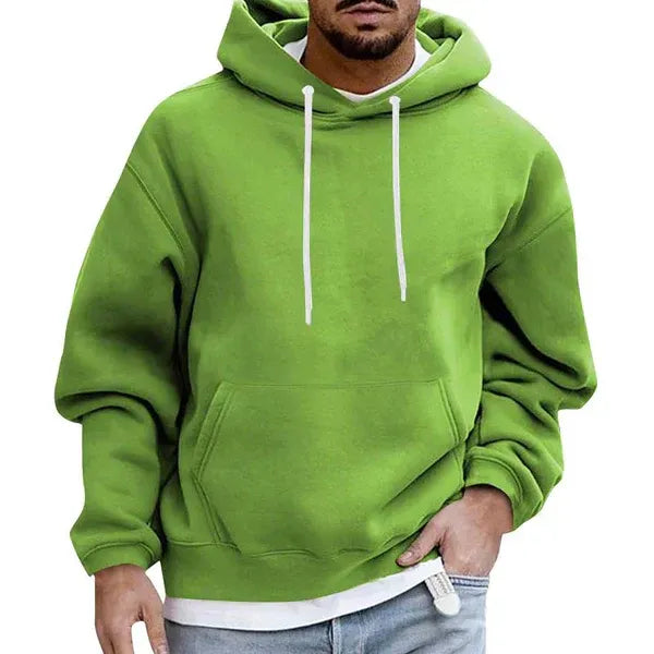 Bequeme Herren-Hoodie Übergröße Weich Baumwolle Känguru-Tasche Kapuze
