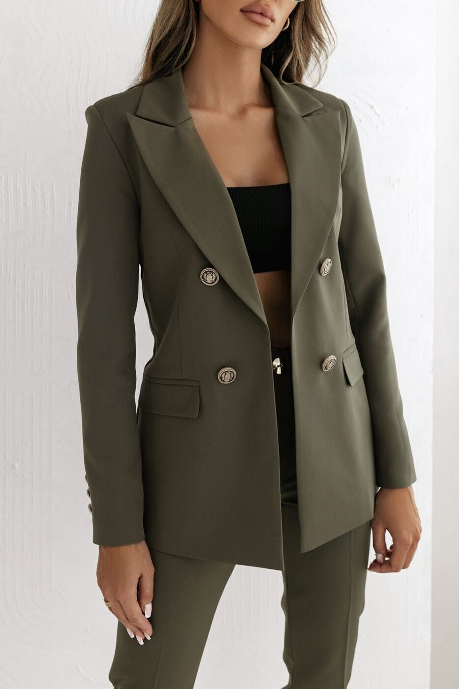 Klassischer Blazer Damen Tailliert Elegant Vielseitig