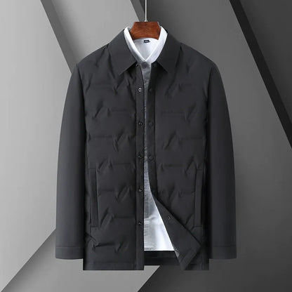 Daunenjacke Slim Fit Modern Knopfverschluss Steppjacke - IdealeKleiden