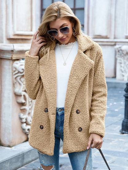Übergrößer Teddy Mantel Warm Lässig Wintermode