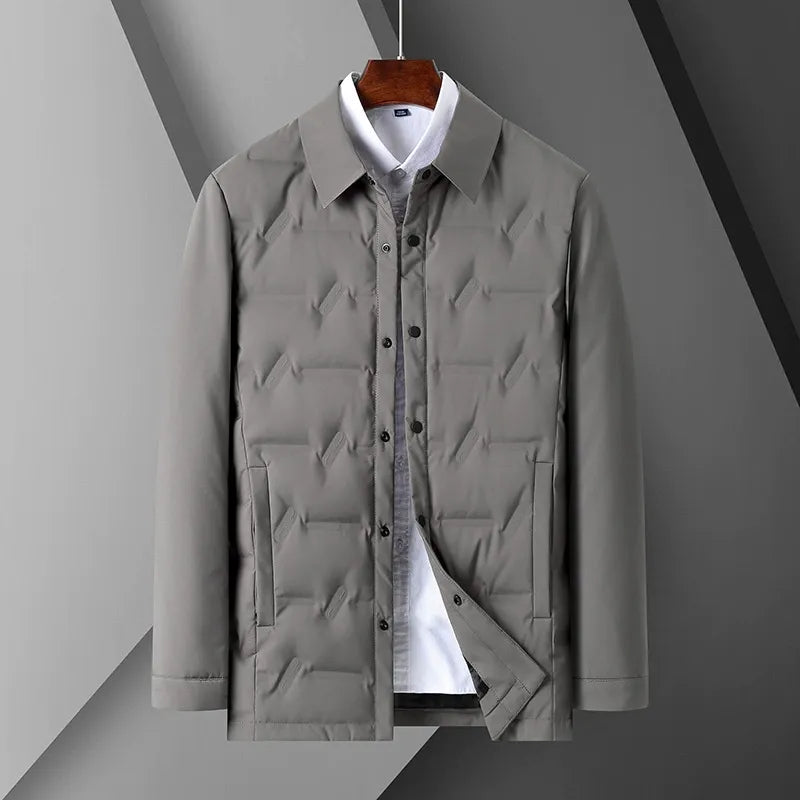 Daunenjacke Slim Fit Modern Knopfverschluss Steppjacke